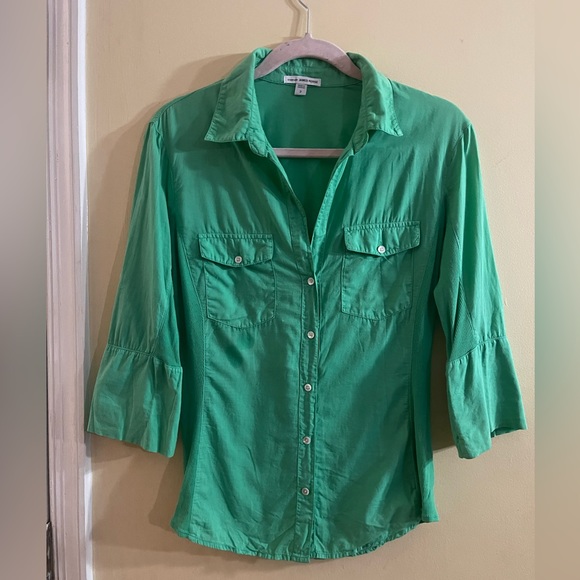 James Perse Tops James Perse Standard Button Down Size 3 Pretty Green For Spring Poshmark